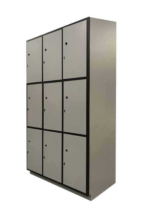 wood effect 9 door laminate door lockers with steel frame