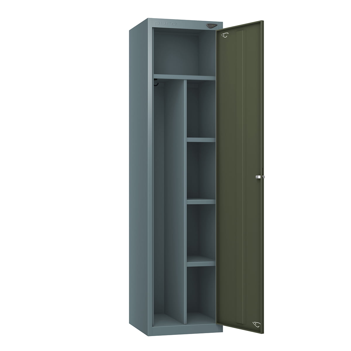 olive green army lockers open