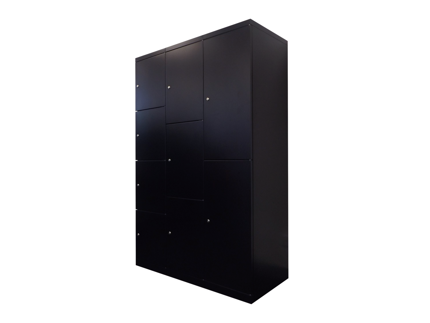 2,3 and 4 door black flush front steel lockers
