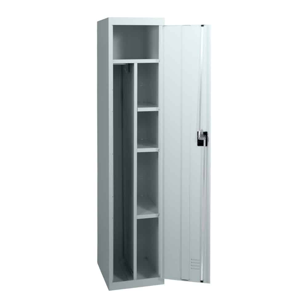 silver 1 door personal steel lockers open