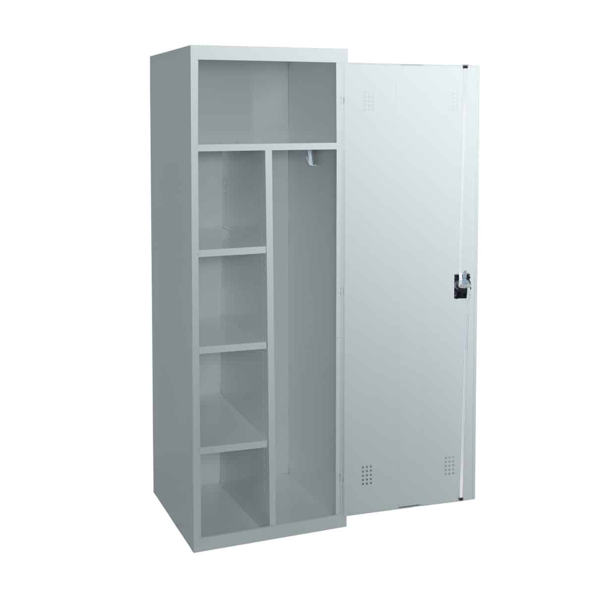 silver 1 door utility steel lockers open