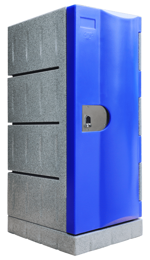 blue 1 door waterproof plastic lockers closed